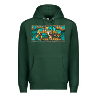 Sports Green western  bison wild soul turquoise's gemstones  license plate template Premium Hoodie - BarkalooDesign