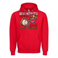 Red diamonds are a girls best friend baseball Zipper Hoodie - texasbilliewilder
