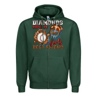 Sports Green diamonds are a girls best friend baseball Zipper Hoodie - texasbilliewilder