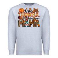 Heather Grey one thankful mama Premium Sweatshirt - RacoonDesign