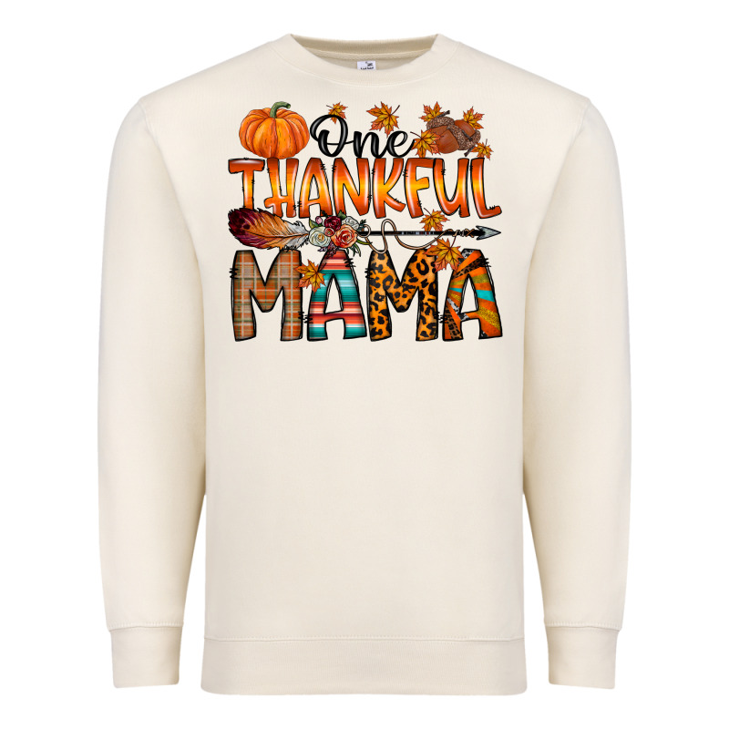 One Thankful Mama Premium Sweatshirt by RacoonDesign | Teevron