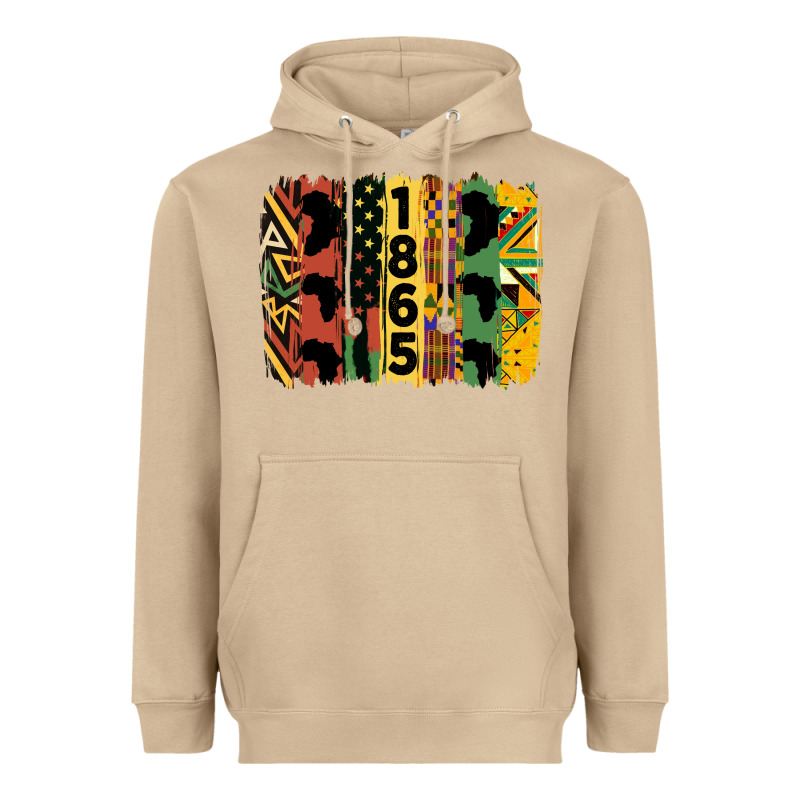 Juneteenth 1865 Brush Stroke Heavyweight Hoodie by HRA Design Shop | Teevron