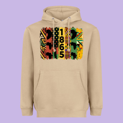 Juneteenth 1865 Brush Stroke Heavyweight Hoodie Designed By Hra Design Shop