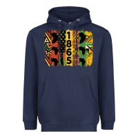 Navy juneteenth 1865 brush stroke Heavyweight Hoodie - HRA Design Shop