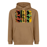 Toasted Coconut juneteenth 1865 brush stroke Heavyweight Hoodie - HRA Design Shop