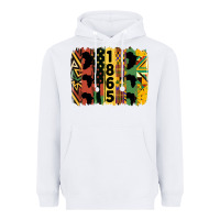 White juneteenth 1865 brush stroke Heavyweight Hoodie - HRA Design Shop