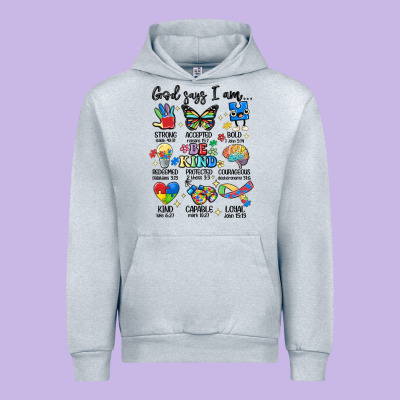 God Says  Am Autism Urban Hoodie Designed By Maliassmallbusiness