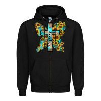 Black faith sunflower cross Zipper Hoodie - Zillion Design Studio