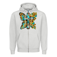 Dove Grey faith sunflower cross Zipper Hoodie - Zillion Design Studio