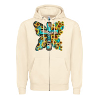 Sandshell faith sunflower cross Zipper Hoodie - Zillion Design Studio