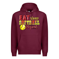 Burgundy Eat Sleep Softball Repeat Premium Hoodie - LillyAllenDesigns