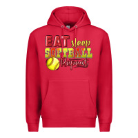 Cardinal Eat Sleep Softball Repeat Premium Hoodie - LillyAllenDesigns