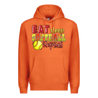 Carrot Eat Sleep Softball Repeat Premium Hoodie - LillyAllenDesigns
