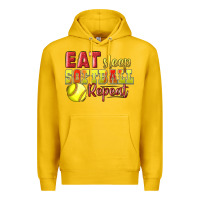 Lemon Eat Sleep Softball Repeat Premium Hoodie - LillyAllenDesigns