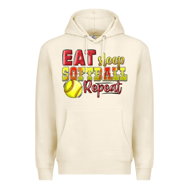 Eat Sleep Softball Repeat Premium Hoodie by LillyAllenDesigns | Teevron
