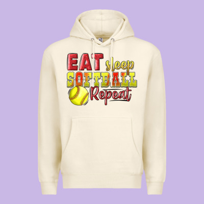 Eat Sleep Softball Repeat Premium Hoodie Designed By Lillyallendesigns