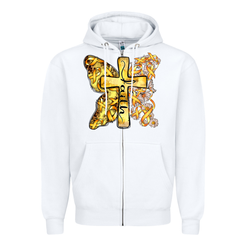 Faith Child Cancer Cross Zipper Hoodie by Zillion Design Studio | Teevron