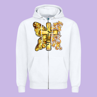 Faith Child Cancer Cross Zipper Hoodie Designed By Zillion Design Studio