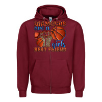 Burgundy diamonds are a girls best friend basketball Zipper Hoodie - texasbilliewilder