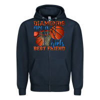 Navy diamonds are a girls best friend basketball Zipper Hoodie - texasbilliewilder