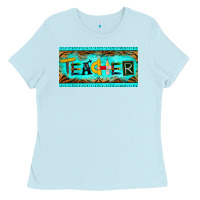 Baby Blue teacher license plate Ladies Tee - BarkalooDesign