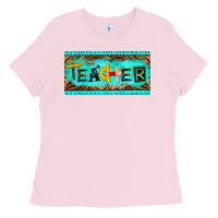 Bubblegum Pink teacher license plate Ladies Tee - BarkalooDesign