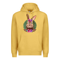 Antique Gold western leopard and flowers easter bunny Premium Hoodie - Jasminsmagicworld