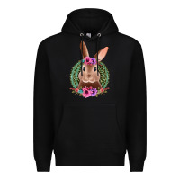 Black western leopard and flowers easter bunny Premium Hoodie - Jasminsmagicworld