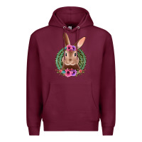 Burgundy western leopard and flowers easter bunny Premium Hoodie - Jasminsmagicworld