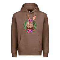 Chestnut western leopard and flowers easter bunny Premium Hoodie - Jasminsmagicworld