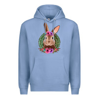 Colony Blue western leopard and flowers easter bunny Premium Hoodie - Jasminsmagicworld