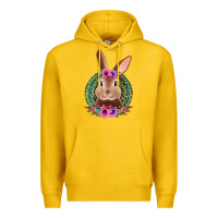 Lemon western leopard and flowers easter bunny Premium Hoodie - Jasminsmagicworld