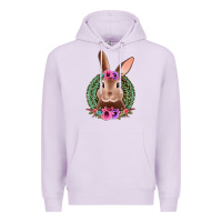 Lilac western leopard and flowers easter bunny Premium Hoodie - Jasminsmagicworld