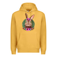 Mustard western leopard and flowers easter bunny Premium Hoodie - Jasminsmagicworld