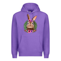 Purple western leopard and flowers easter bunny Premium Hoodie - Jasminsmagicworld