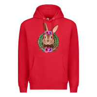 Red western leopard and flowers easter bunny Premium Hoodie - Jasminsmagicworld