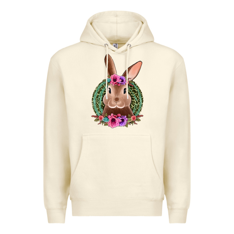 Western Leopard And Flowers Easter Bunny Premium Hoodie by Jasminsmagicworld | Teevron