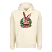 Sandshell western leopard and flowers easter bunny Premium Hoodie - Jasminsmagicworld
