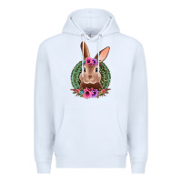 White western leopard and flowers easter bunny Premium Hoodie - Jasminsmagicworld