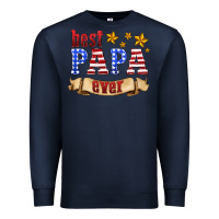 Navy best papa ever Premium Sweatshirt - HRA Design Shop
