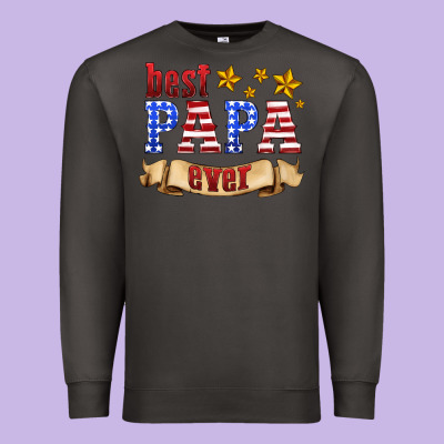 Best Papa Ever Premium Sweatshirt Designed By Hra Design Shop