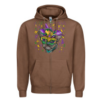 Chestnut Mardi gras mask french bulldog Zipper Hoodie - RanaPortraitStore