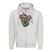 Dove Grey Mardi gras mask french bulldog Zipper Hoodie - RanaPortraitStore