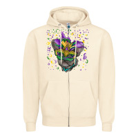 Sandshell Mardi gras mask french bulldog Zipper Hoodie - RanaPortraitStore