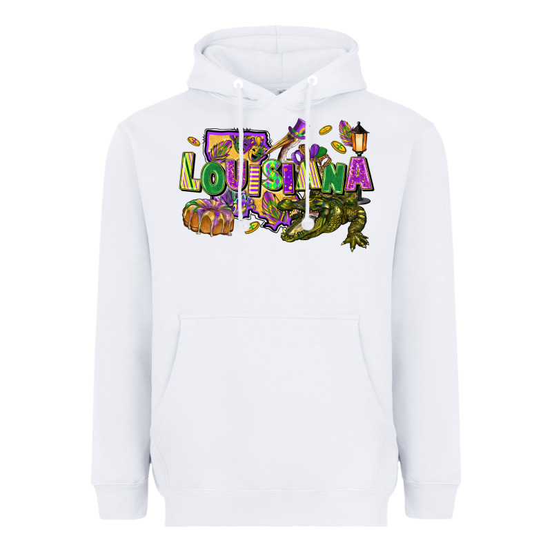 Louisiana Mardi Gras Heavyweight Hoodie by FaDigitalArtStudio | Teevron