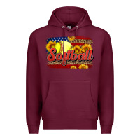 Burgundy Western American Flag Softball Premium Hoodie - LillyAllenDesigns