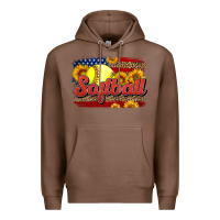 Chestnut Western American Flag Softball Premium Hoodie - LillyAllenDesigns