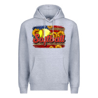 Heather Grey Western American Flag Softball Premium Hoodie - LillyAllenDesigns