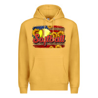 Mustard Western American Flag Softball Premium Hoodie - LillyAllenDesigns