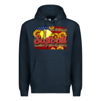 Navy Western American Flag Softball Premium Hoodie - LillyAllenDesigns